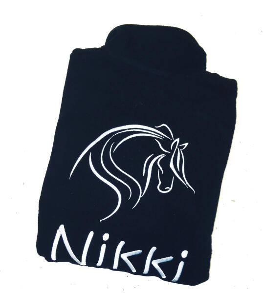 Unisex/Herenfleecevest met paardenlijntekening &amp; naam